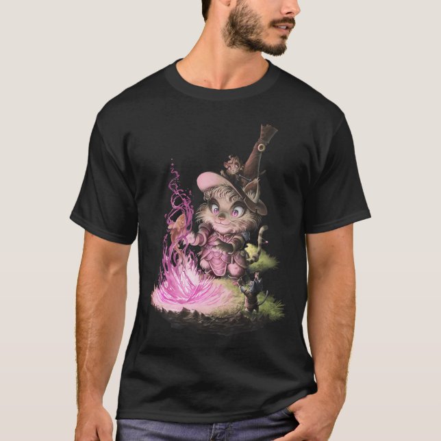 Wizcat shows her tricks. T-Shirt (Front)
