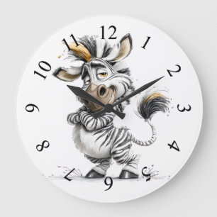 wjhimsical Zebra Large Clock