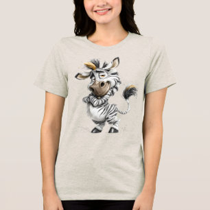 wjhimsical Zebra Tri-Blend Shirt