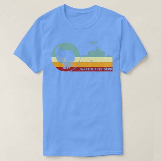 Wkrp Turkey Drop Retro Style T-Shirt (Design Front)