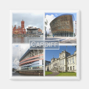 WLS003 CARDIFF, Wales, Fridge Magnet