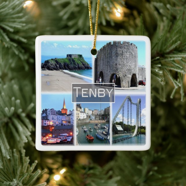 WLS007 TENBY, Wales, Europe, Ceramic Ornament (Tree)