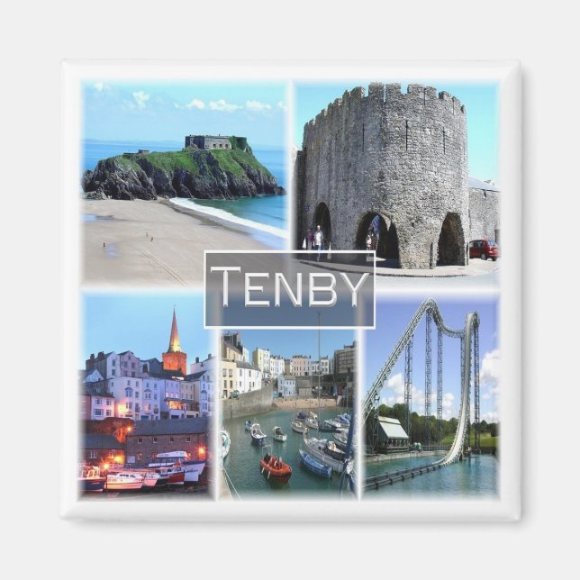 WLS007 TENBY, Wales, Europe, Fridge Magnet (Front)