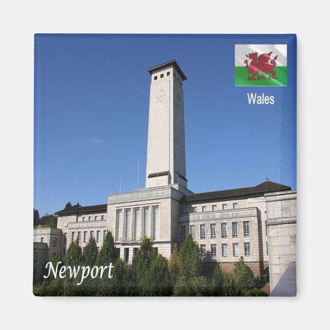 WLS013 NEWPORT, Wales, Europe, Fridge Magnet (Front)