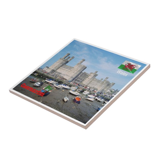 WLS018 CAERNARFON CASTLE, Wales, Europe, Tile (Side)