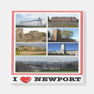 WLS020 NEWPORT "I LOVE", Wales, Europe, Fridge Magnet