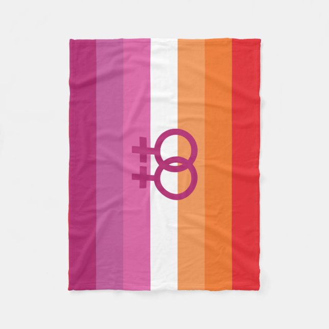 WLW Lesbian Pride Flag Fleece Blanket (Front)