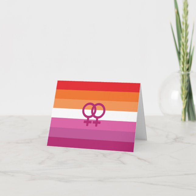 WLW Lesbian Pride Flag Holiday Card (Front)