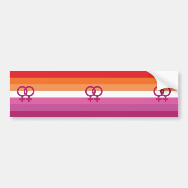 WLW Lesbian Pride Flag (Sunset) Bumper Sticker (Front)