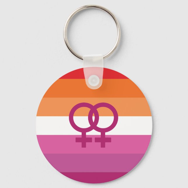 WLW Lesbian Pride Flag (Sunset) Key Ring (Front)