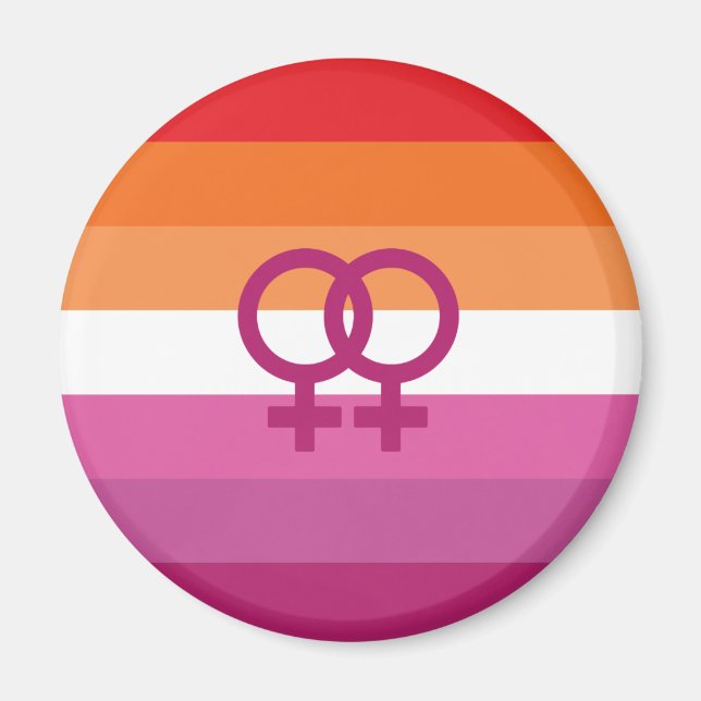 WLW Lesbian Pride Flag (Sunset) Magnet (Front)