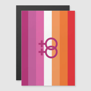 WLW Lesbian Pride Flag (Sunset) Magnetic Invitation