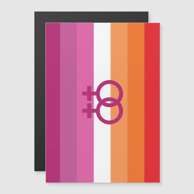 WLW Lesbian Pride Flag (Sunset) Magnetic Invitation (Front/Back)