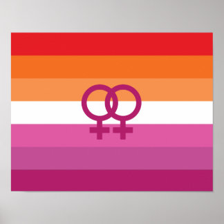 WLW Lesbian Pride Flag (Sunset) Poster