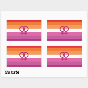 WLW Lesbian Pride Flag (Sunset) Rectangular Sticker