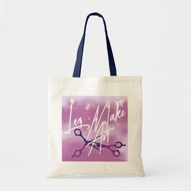 WLW Subtle Sapphic, MAKE ART, Lavender Scissors  Tote Bag (Front)