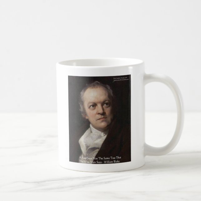 Wm Blake "Seeing Trees" Wisdom Quote Gifts Coffee Mug (Right)