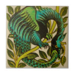 Wm DeMorgan Hand Painted Dragon c1900 repro Tile<br><div class="desc">De Morgan (1839-1917) was an important Arts & Crafts movement artist and was the head of tile production at William Morris's studio. His work was influenced by Persian and Islamic art and featured stylised flora and fauna from both life and fantasy. This is one of several dragon designs DeMorgan painted...</div>