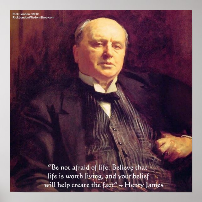 Wm James "Life Worth Living" Wisdom Quote Poster (Front)