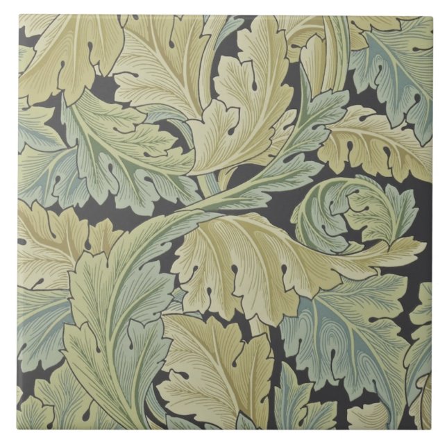 Wm Morris Acanthus Arts & Crafts Foliage Tile (Front)