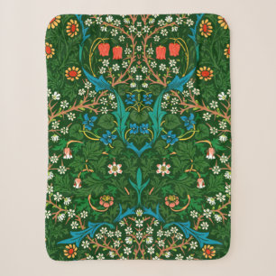 WM Morris Blackthorn Art Nouveau Pattern Sherpa Blanket