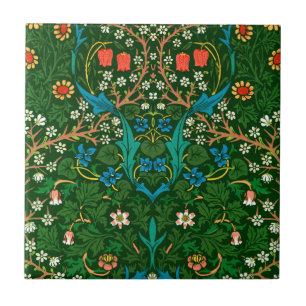 WM Morris Blackthorn Art Nouveau Pattern Tile