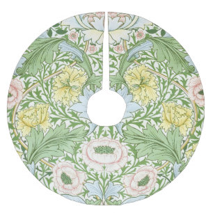 Wm Morris Myrtle Floral Art Nouveau Bright Brushed Polyester Tree Skirt