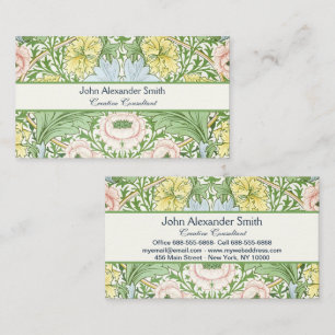 Wm Morris Myrtle Floral Art Nouveau Bright Business Card