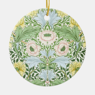 Wm Morris Myrtle Floral Art Nouveau Bright Ceramic Tree Decoration