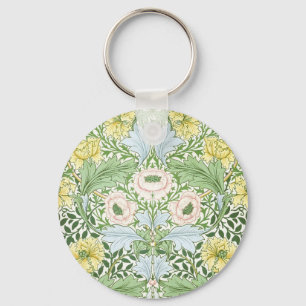 Wm Morris Myrtle Floral Art Nouveau Bright Key Ring