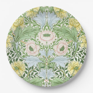 Wm Morris Myrtle Floral Art Nouveau Bright Paper Plate