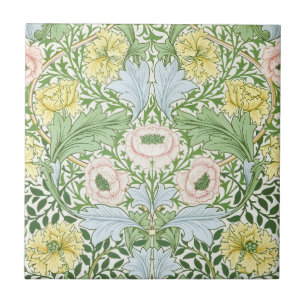 Wm Morris Myrtle Floral Art Nouveau Bright Tile