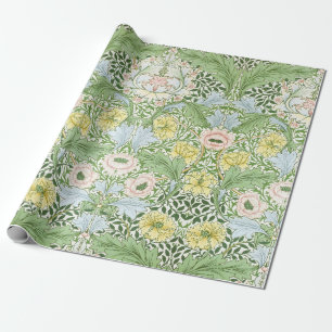 Wm Morris Myrtle Floral Art Nouveau Bright Wrapping Paper