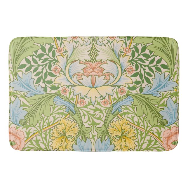 Wm Morris Myrtle Floral Art Nouveau Pastel Bath Mat (Front)