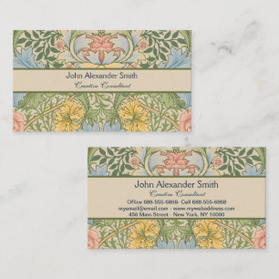 Wm Morris Myrtle Floral Art Nouveau Pastel Business Card