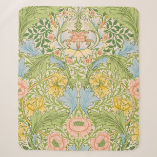 Wm Morris Myrtle Floral Art Nouveau Pastel Sherpa Blanket
