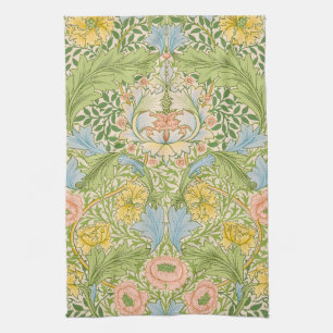 Wm Morris Myrtle Floral Art Nouveau Pastel Tea Towel