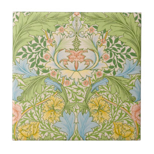 Wm Morris Myrtle Floral Art Nouveau Pastel Tile