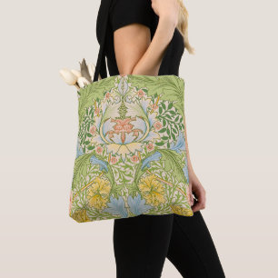 Wm Morris Myrtle Floral Art Nouveau Pastel Tote Bag