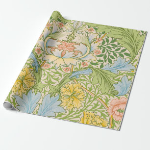 Wm Morris Myrtle Floral Art Nouveau Pastel Wrapping Paper