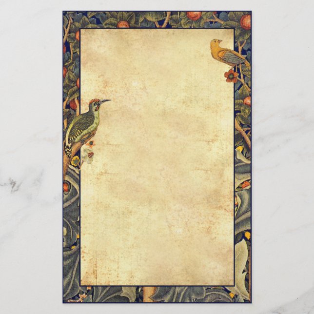 Wm Morris Woodpecker1877 Pre-Raphaelite Stationery (Front)