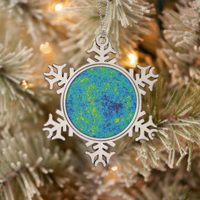 WMAP Microwave Anisotropy Probe Universe Map Snowflake Pewter Christmas Ornament (Tree)
