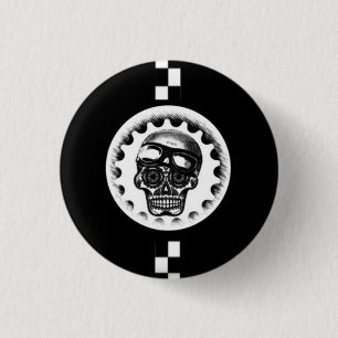 W'nR'n Cafe Racer Sugar Skull 3 Cm Round Badge