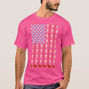Wo American Flag Golf Funny Golfing Usa Golfer Gol T-Shirt
