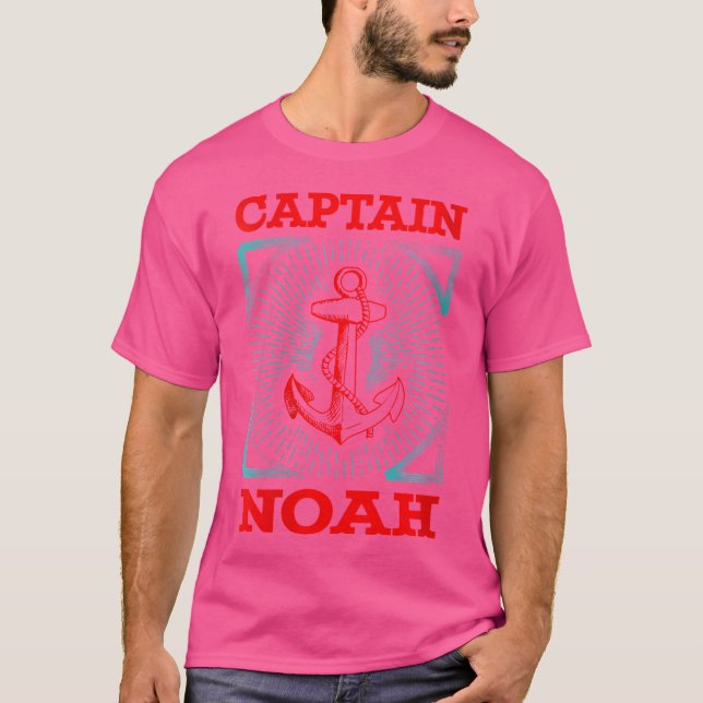 Wo Captain Noah Personalised Name Seaman Boating T T-Shirt (Front)