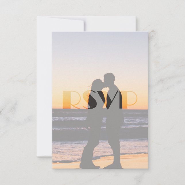 Wo Do - Romantic Beach Wedding - RSVP (Front)