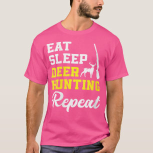 Wo Eat Sleep Deer Hunting Repeat Deer Hunter Rifle T-Shirt