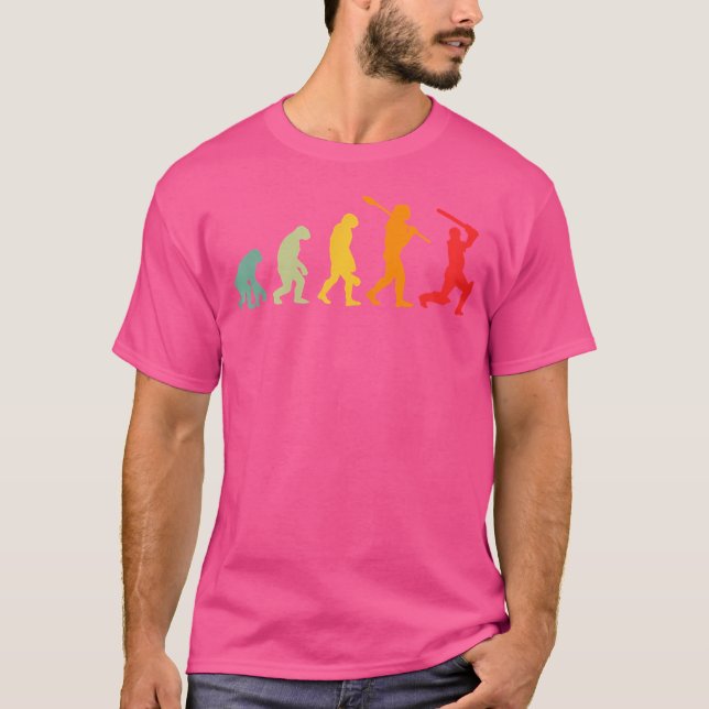 Wo Funny Human Cricket Evolution Funny Cricket T-Shirt (Front)