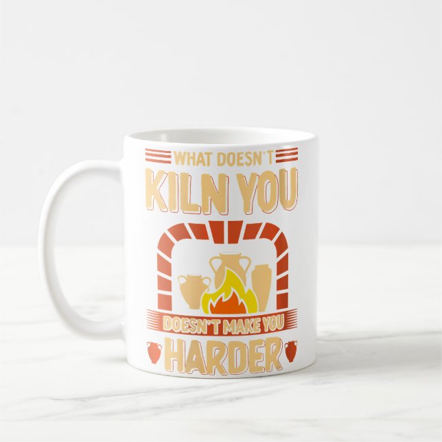 Wo Funny Pottery Kiln Pun Ceramic Artist Coffee Mug (Left)