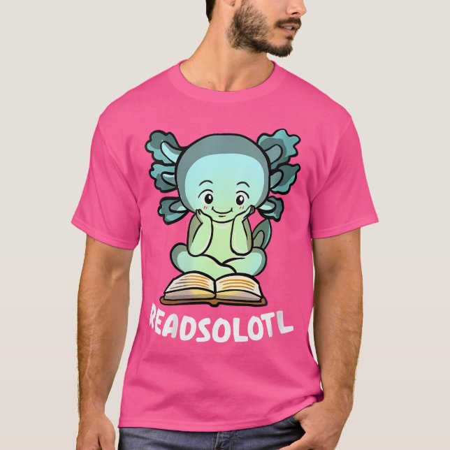 Wo Funny Reading Fish Books Lizard Readsolotl Read T-Shirt (Front)